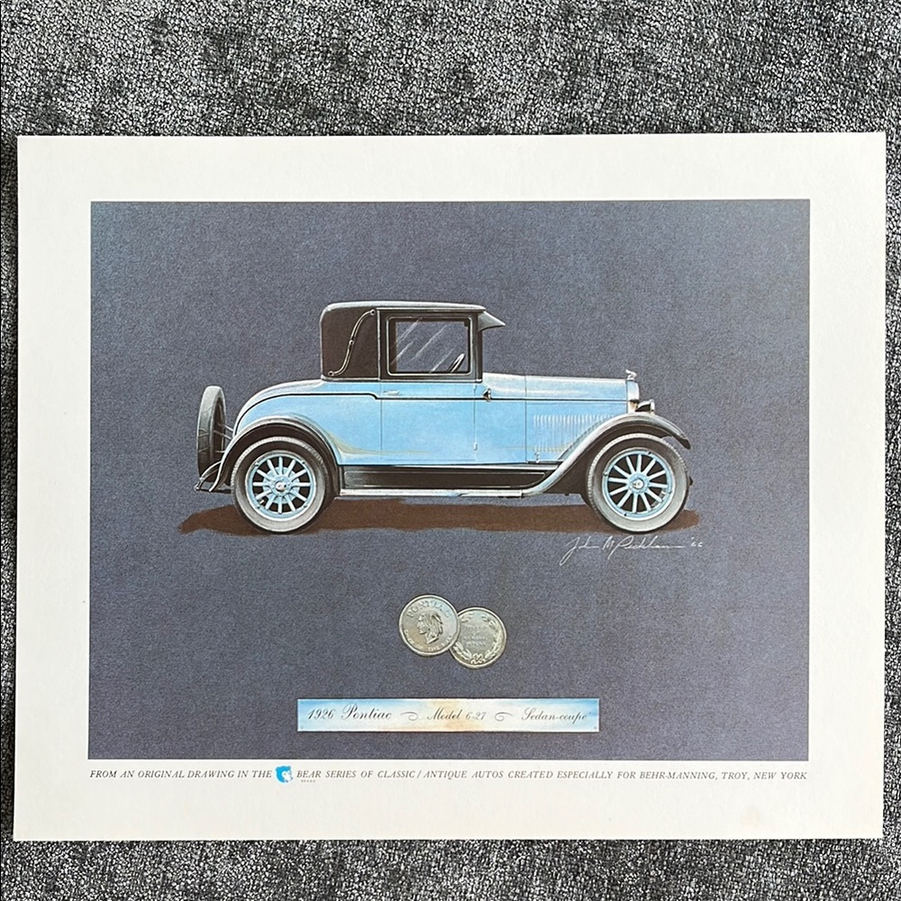1926 Pontiac Model 6-27 Sedan Coupe Art Print